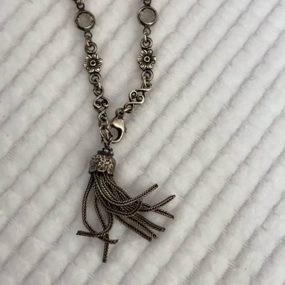 Gas Bijoux - Silver Chain Tassel Wrap Necklace - Long Wrap 2-3x Layer Like New - Picture 3 of 14